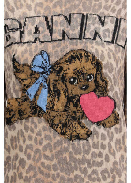 Pulovere Ganni Puppy wool Sweater LEOPARD Femei (BM 19708082) 3