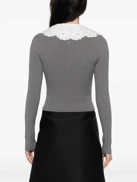 Pulovere casual Self-Portrait Lace collar knit Top GREY Femei (BM 19708100) 4