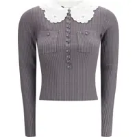 Topuri Lace collar knit Top Femei