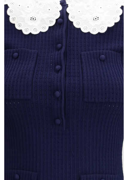 Rochii Self-Portrait Knit taffeta mini Dress NAVY Femei (BM 19708109) 3