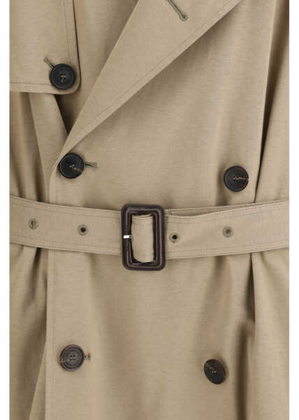 Paltoane Balenciaga Belted double-breasted Trench Coat EXPLORER BEIGE Femei (BM 19708121) 3