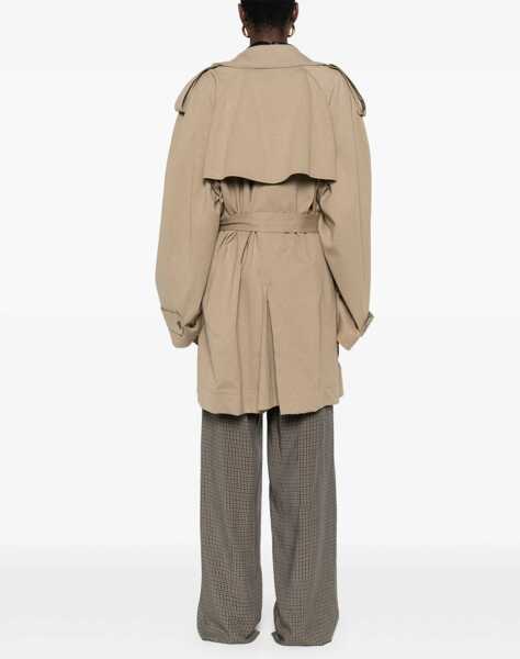 Paltoane Balenciaga Belted double-breasted Trench Coat EXPLORER BEIGE Femei (BM 19708121) 4