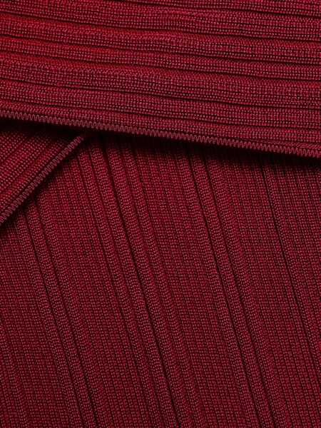 Rochii Self-Portrait Viscose knit mini Dress BURGUNDY Femei (BM 19708124) 5