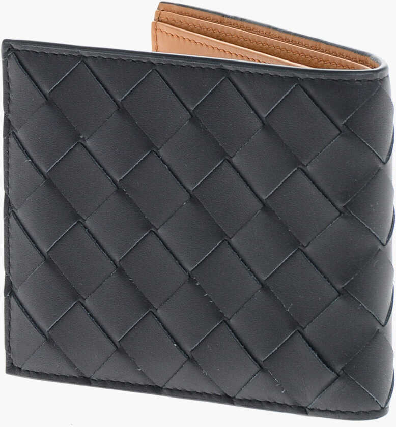 Portofele Bottega Veneta Braided Leather Wallet With Contrasting Inner Midnight Blue Barbati (BM 19708163) 2