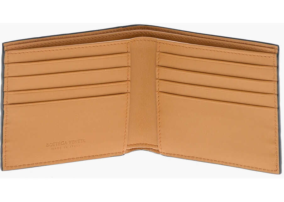 Portofele Bottega Veneta Braided Leather Wallet With Contrasting Inner Midnight Blue Barbati (BM 19708163) 3
