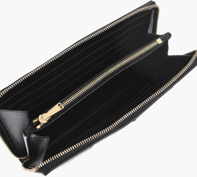 Portofele Bottega Veneta Braided Leather Card Holder With Zip Black Femei (BM 19708166) 3