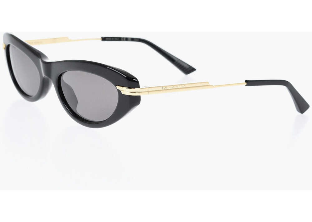 Ochelari de soare Bottega Veneta Oval Sunglasses With Golden Effect Temples Black Femei (BM 19708172) 2