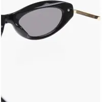 Ochelari de soare Bottega Veneta Dama - Ochelari de soare Bottega Veneta Oval Sunglasses With Golden Effect Temples Black Femei (BM 19708172) - B-mall.ro