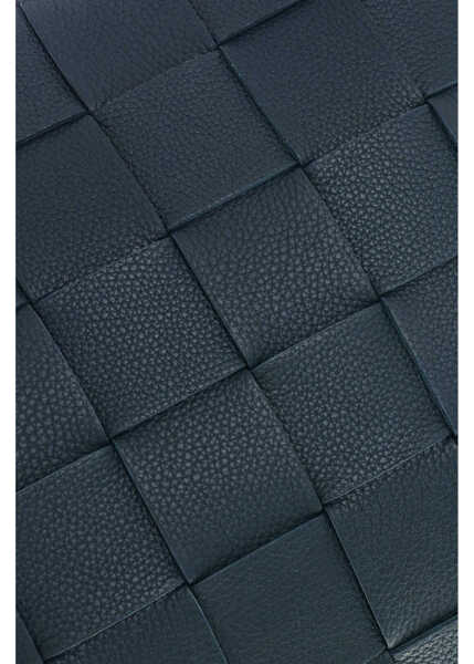 Genti de mana Bottega Veneta Braided Leather Pouch With Zip Midnight Blue Femei (BM 19708178) 4