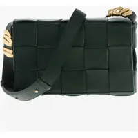 Genti de umar Braided Leather Shoulder Bag With Golden Effect Details Femei