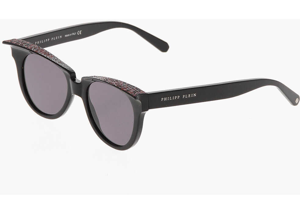 Ochelari de soare Philipp Plein Wayfarer Sunglasses With Rhinestone Details Black Femei (BM 19708187) 2