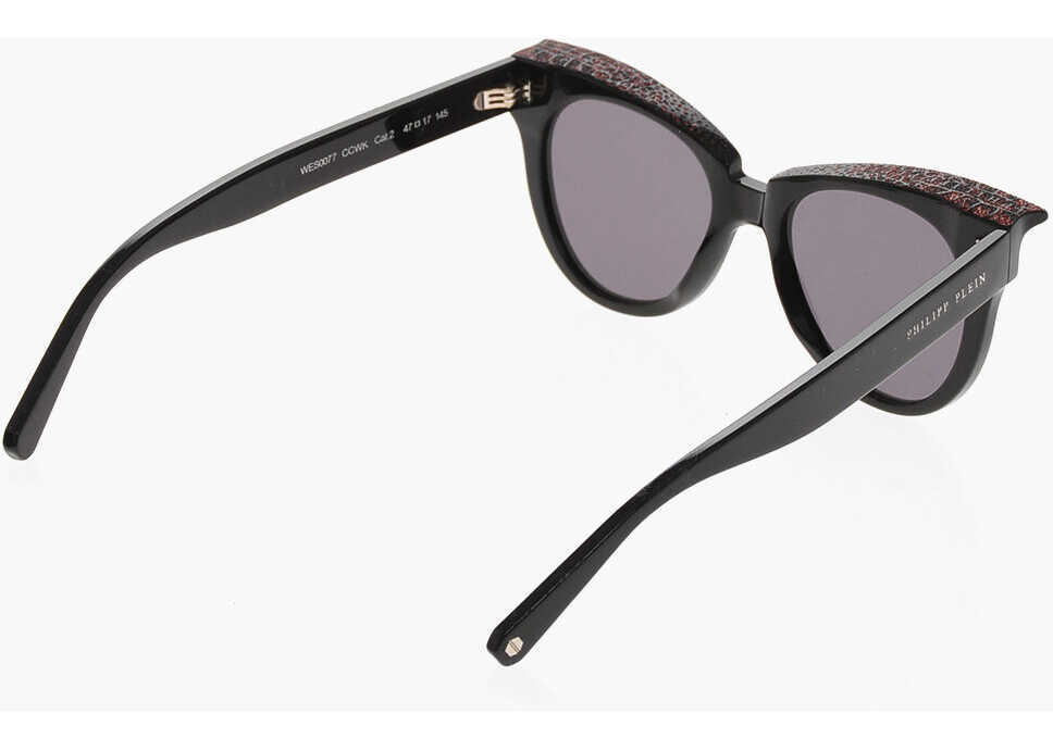 Ochelari de soare Philipp Plein Wayfarer Sunglasses With Rhinestone Details Black Femei (BM 19708187) 3