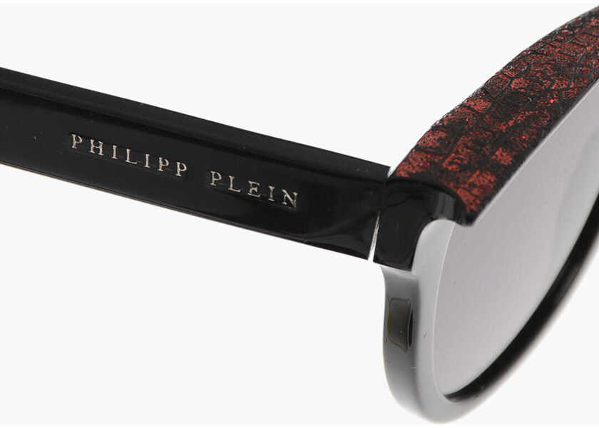 Ochelari de soare Philipp Plein Wayfarer Sunglasses With Rhinestone Details Black Femei (BM 19708187) 4