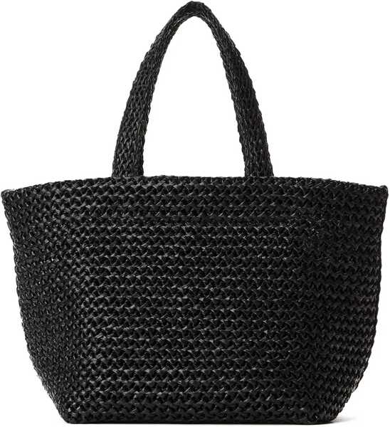 Genti de mana Alexander Wang Synthetic Raffia Punch Small Tote Bag With Embossed Logo Black Femei (BM 19708193) 2