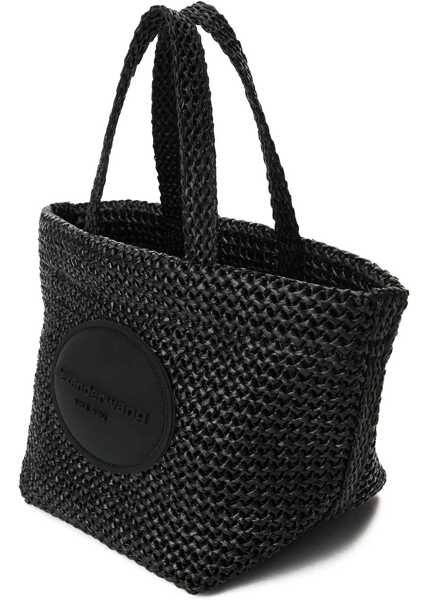 Genti de mana Alexander Wang Synthetic Raffia Punch Small Tote Bag With Embossed Logo Black Femei (BM 19708193) 3
