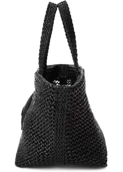 Genti de mana Alexander Wang Synthetic Raffia Punch Small Tote Bag With Embossed Logo Black Femei (BM 19708193) 5