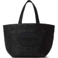 Genti de mana Synthetic Raffia Punch Small Tote Bag With Embossed Logo Femei