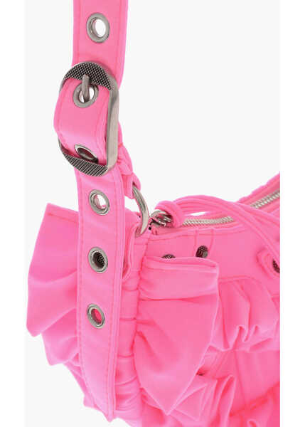 Genti de umar Balenciaga Solid Color Fabric Le Cagole Shoulder Bag With Ruffles Pink Femei (BM 19708208) 3