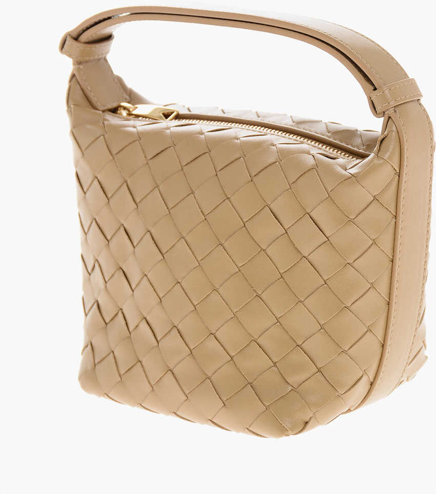 Genti de mana Bottega Veneta Braided Leather Mini Handbag Brown Femei (BM 19708211) 3