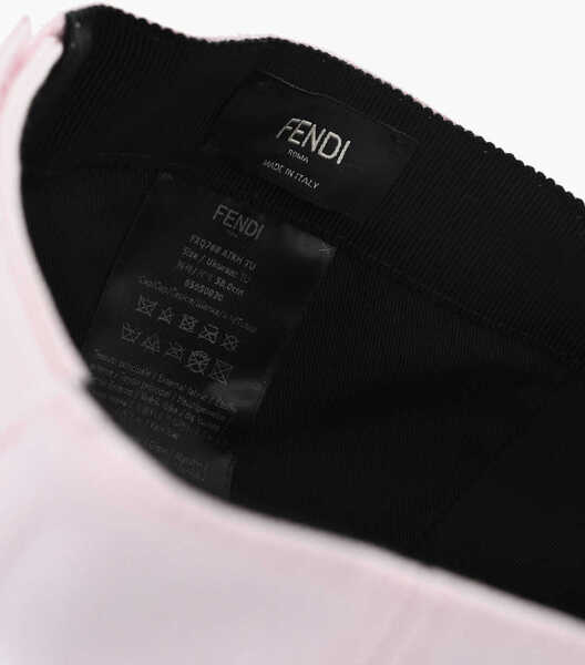 Caciuli Fendi Solid Color Cap With Contrasting Logo Patch Pink Barbati (BM 19708214) 4