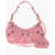 Balenciaga Crinkled Leather Le Cagole Shoulder Bag With Metal Details Pink