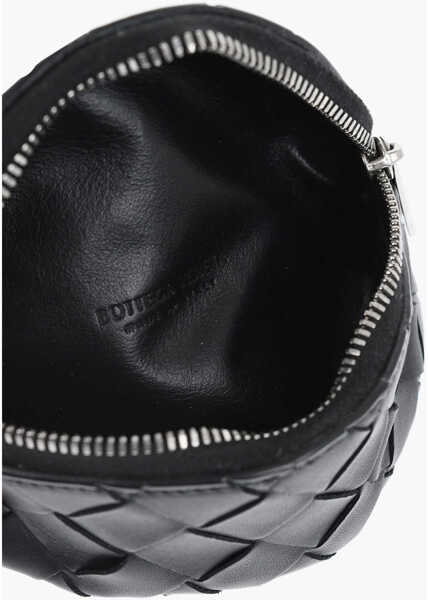 Genti de mana Bottega Veneta Braided Letaher Mini Wrist Bag Black Barbati (BM 19708250) 3
