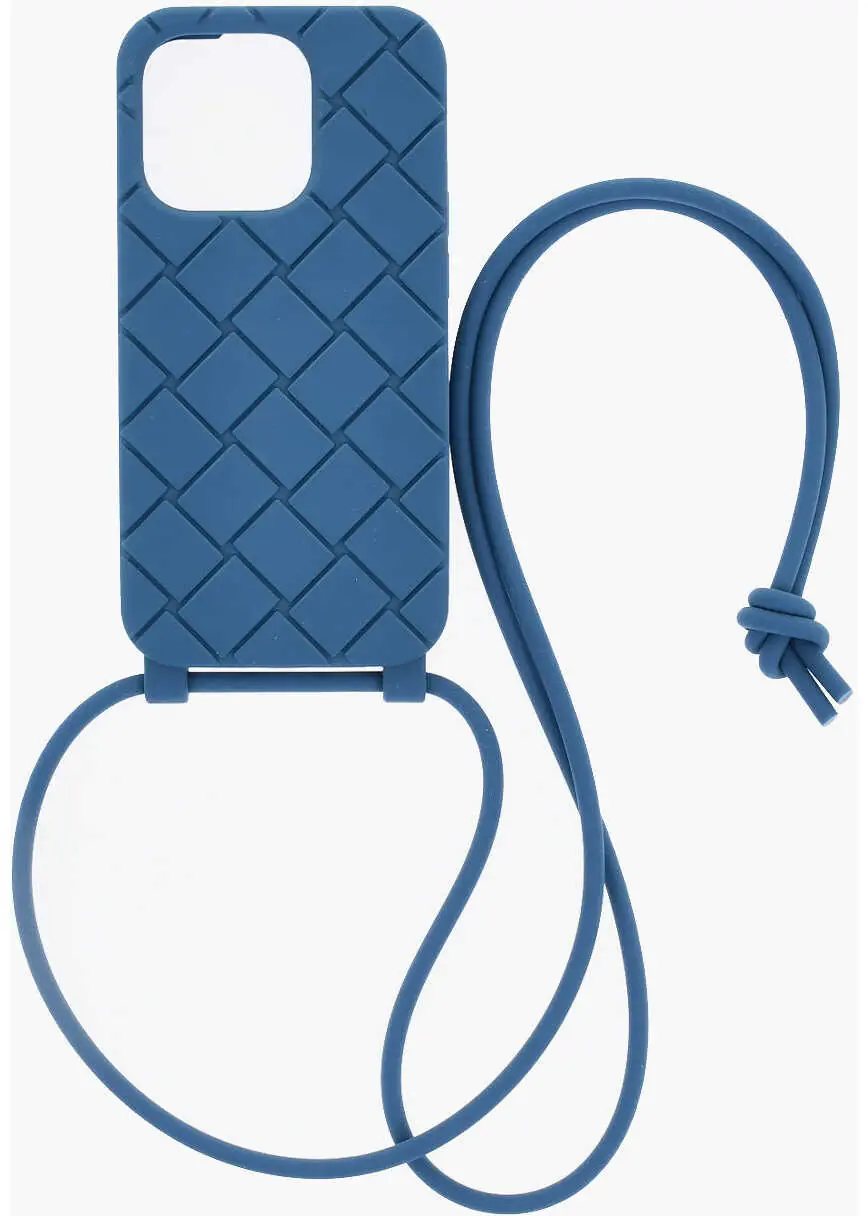 Huse mobil & tablete Bottega Veneta Silicone 14 Pro Iphone Case With Neck Strap Blue Barbati (BM 19708268) 4