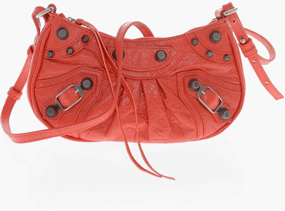 Genti de umar Balenciaga Crinkled Leather Le Cagole Xs Shoulder Bag With Metal Detail Red Femei (BM 19708277) 3
