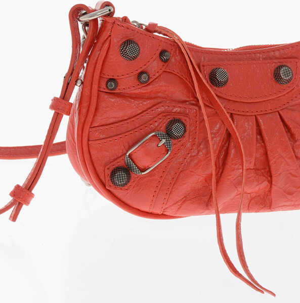 Genti de umar Balenciaga Crinkled Leather Le Cagole Xs Shoulder Bag With Metal Detail Red Femei (BM 19708277) 4