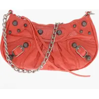 Genti de umar Crinkled Leather Le Cagole Xs Shoulder Bag With Metal Detail Femei