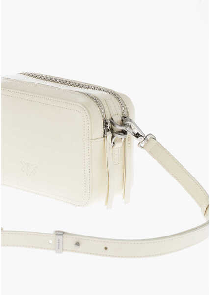 Genti de umar Pinko Leather Camera Bag With Ton On Ton Logo White Femei (BM 19708286) 2