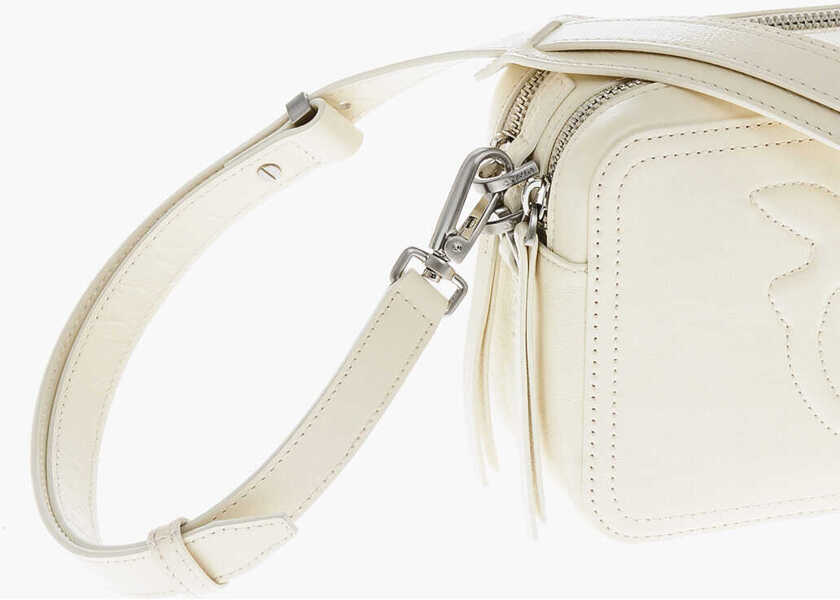 Genti de umar Pinko Leather Camera Bag With Ton On Ton Logo White Femei (BM 19708286) 3