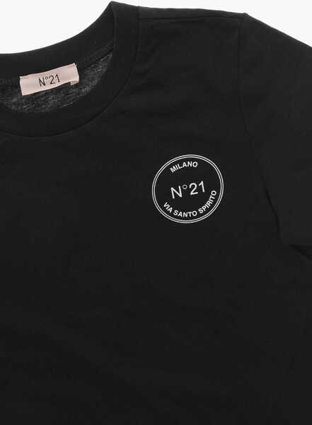 Tricouri N21 Kids Crew Neck Cotton T-Shirt With Knotted Detail Black Baieti (BM 19708358) 2