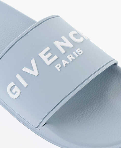 Sandale fara toc Givenchy Rubber Slides With Embossed Logo Light Blue Femei (BM 19708376) 4