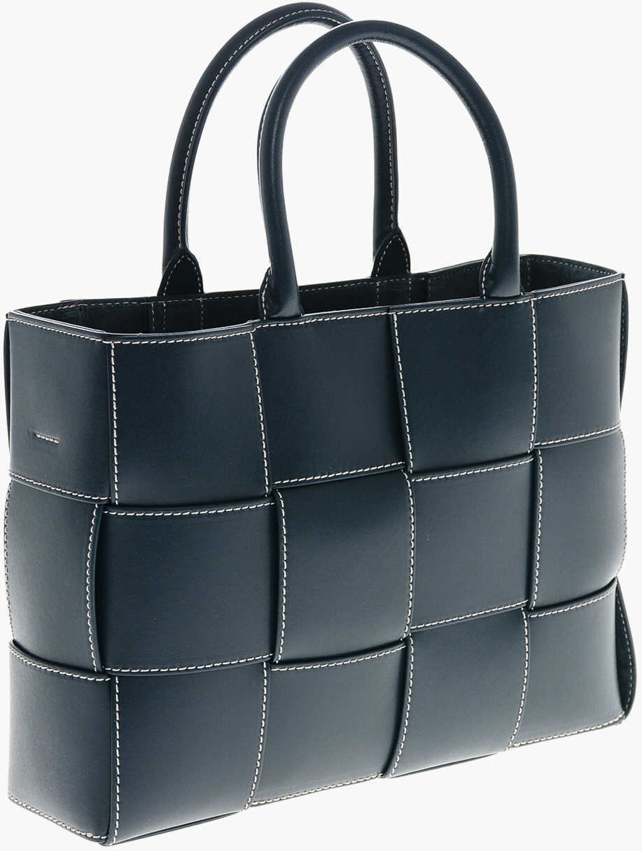 Genti de mana Bottega Veneta Leather Tote Bag With Strap Midnight Blue Barbati (BM 19708379) 2