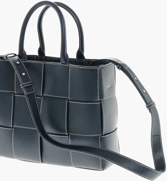 Genti de mana Bottega Veneta Leather Tote Bag With Strap Midnight Blue Barbati (BM 19708379) 3