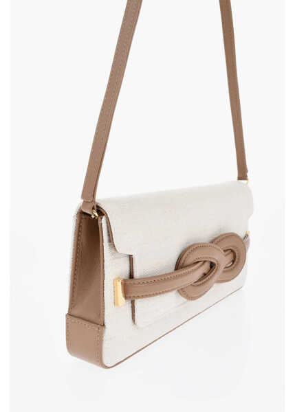 Genti de umar Amato Daniele Canvas Nodo Shoulder Bag With Leather Detail Beige Femei (BM 19708382) 3