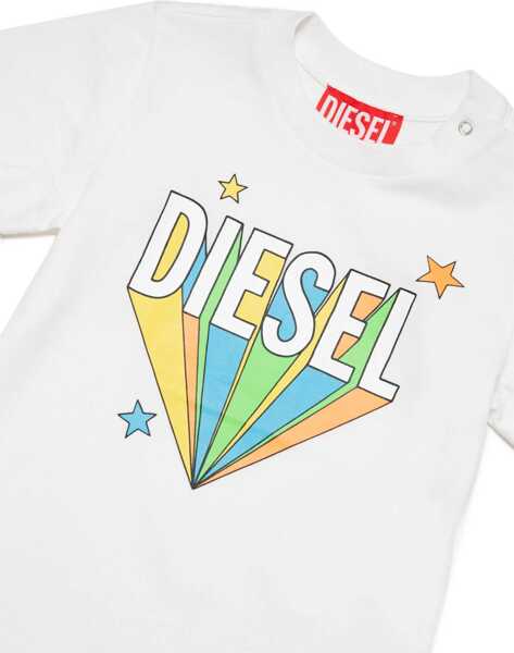 Tricouri Diesel Printed Tfarb Crew-Neck T-Shirt White Baieti (BM 19708388) 3