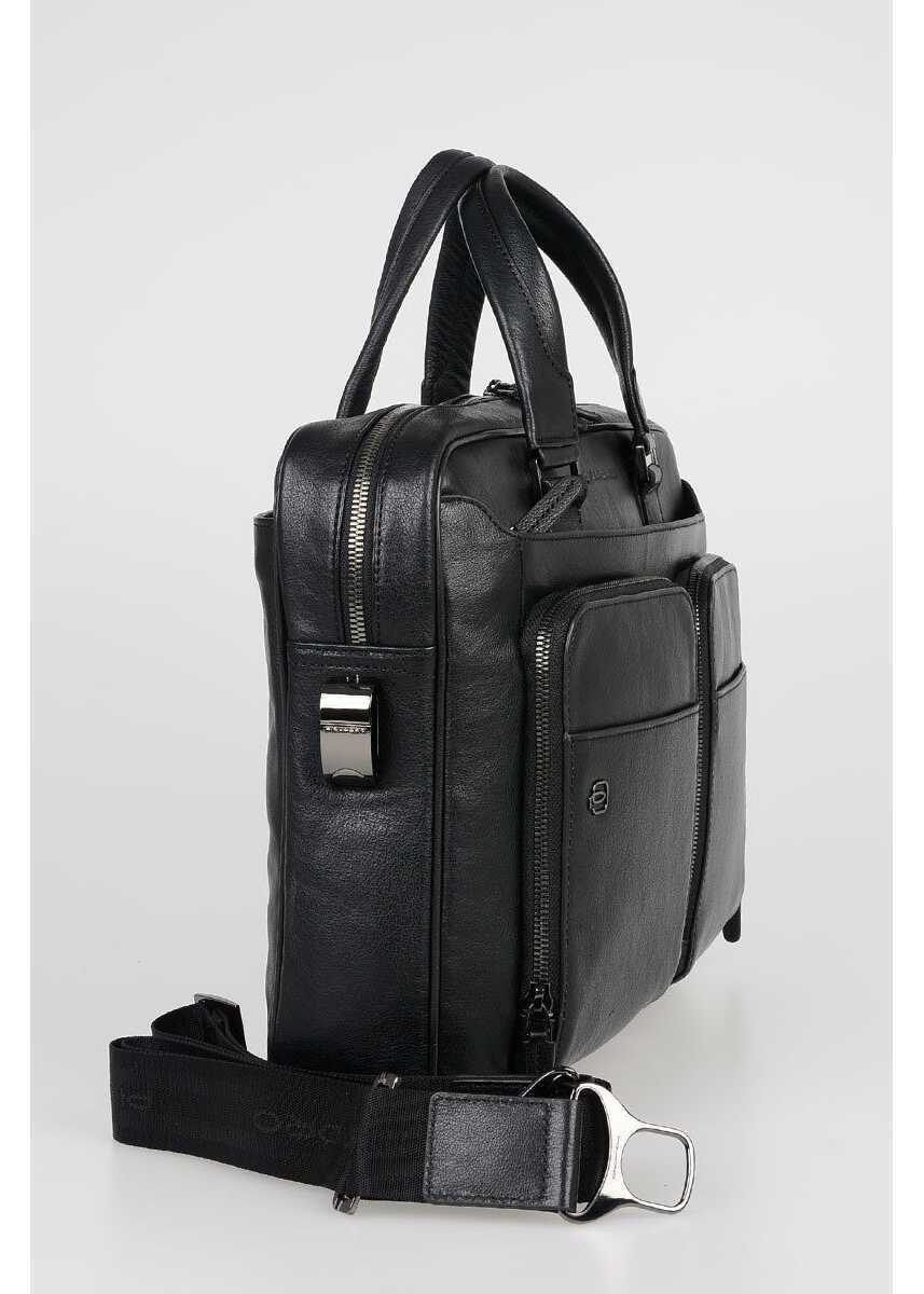 Genti de laptop & serviete Piquadro Black Square Briefcase Bag For Pc/Ipad Connequ Black Black Barbati (BM 19708397) 3