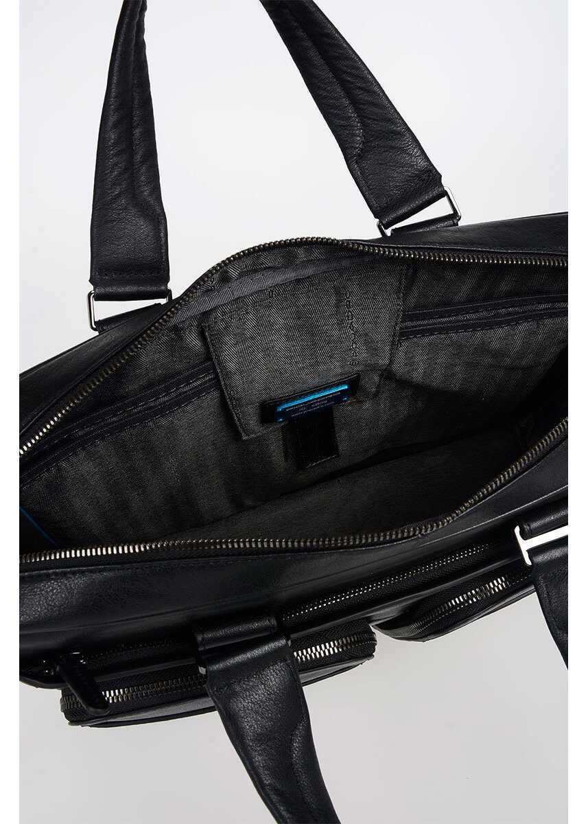 Genti de laptop & serviete Piquadro Black Square Briefcase Bag For Pc/Ipad Connequ Black Black Barbati (BM 19708397) 4