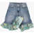 Marni Denim Skirt With Patterned Poplin Detail Blue