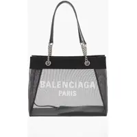 Genti de mana Semi-Sheer Tote Bag With Leather Details Femei
