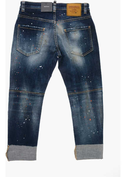 Blugi drepti DSQUARED2 Cuffed Hem Vintage Effect Sailor Jeans Blue Baieti (BM 19708433) 3