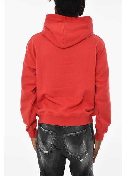 Bluze de trening DSQUARED2 Cotton Hoodie With Print Red Barbati (BM 19708454) 2