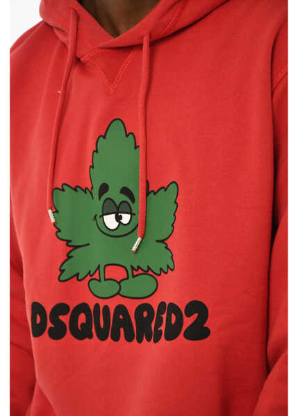 Bluze de trening DSQUARED2 Cotton Hoodie With Print Red Barbati (BM 19708454) 3