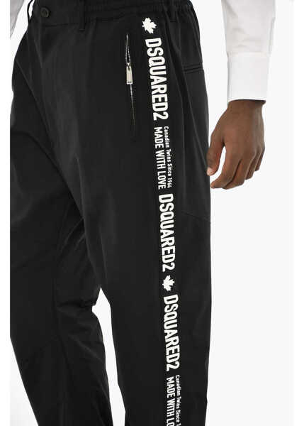 Pantaloni casual DSQUARED2 Virgin Wool Casual Pants With Side Logo Black Barbati (BM 19708457) 3