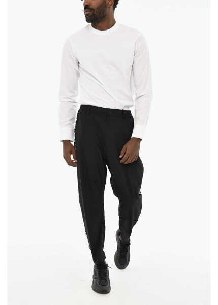 Pantaloni casual DSQUARED2 Virgin Wool Casual Pants With Side Logo Black Barbati (BM 19708457) 4