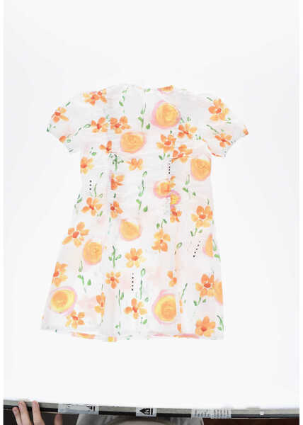 Rochii Marni Short-Sleeved Floral Patterned Dress Orange Fete (BM 19708460) 3