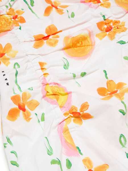 Rochii Marni Short-Sleeved Floral Patterned Dress Orange Fete (BM 19708460) 4