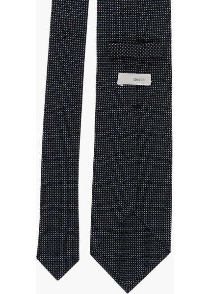 Cravate Destin Silk Tie With Geometric Pattern Blue Barbati (BM 19708469) 3